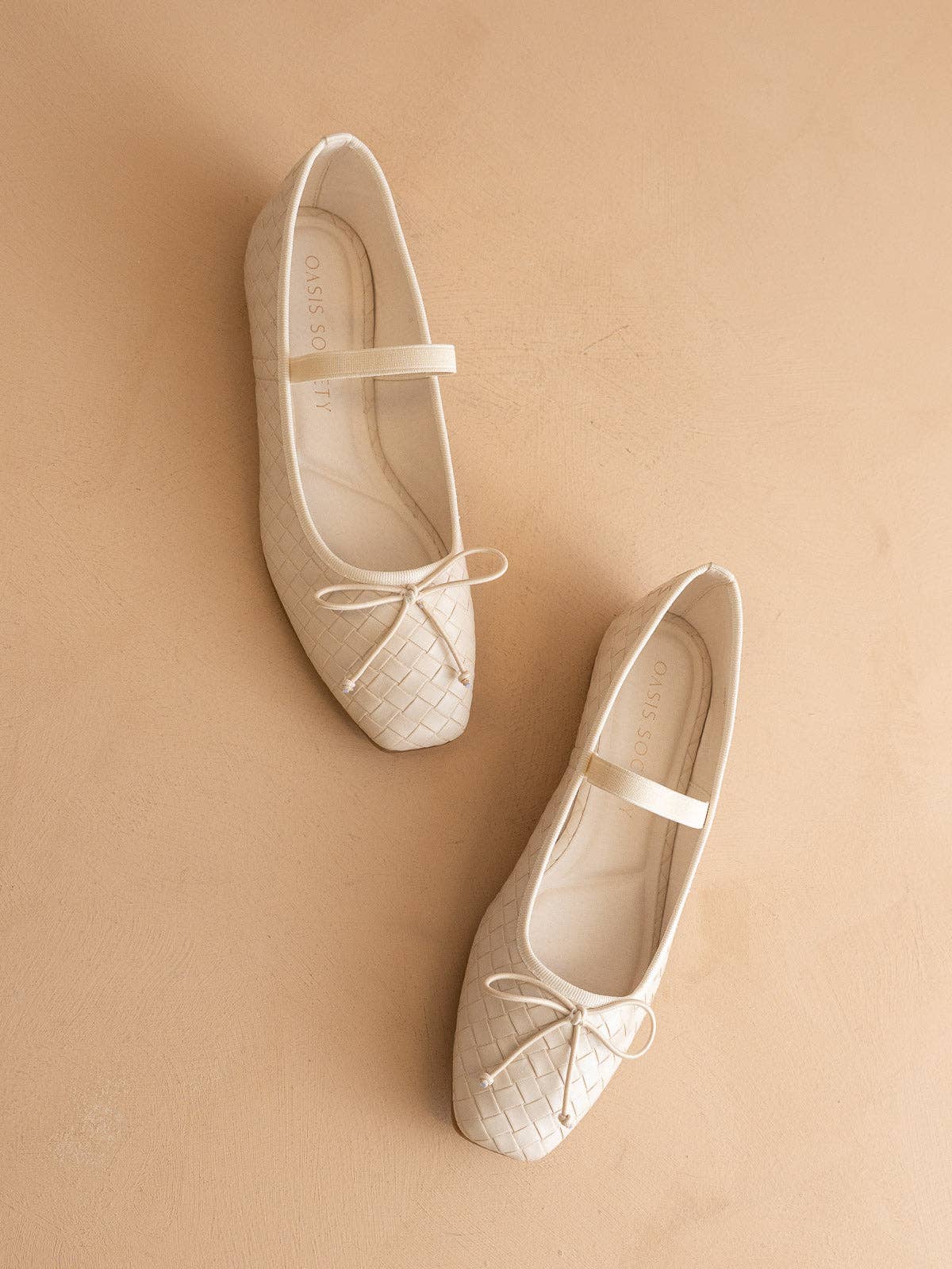 The Logan | Beige Woven Ballet Flat