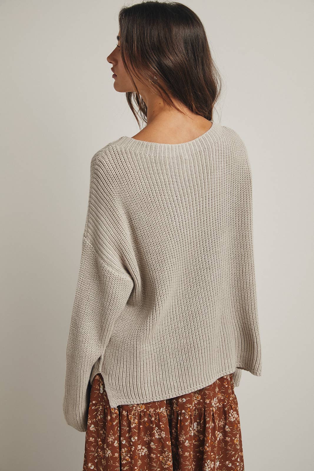 DROP SHOULDER SWEATER TOP