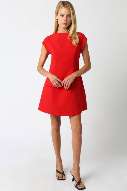 Gia Flare Dress - Red