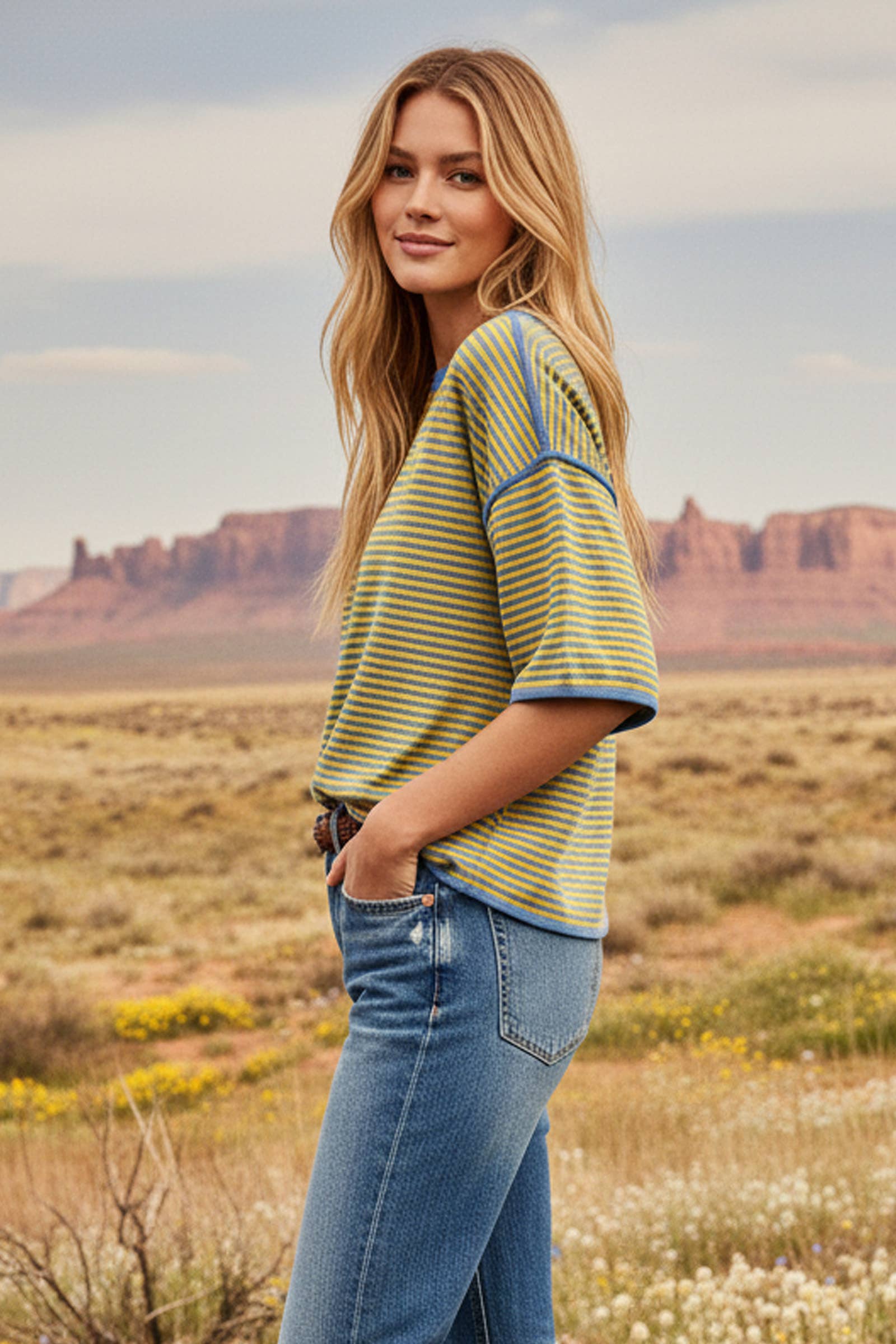 Striped Oversized Knit Top