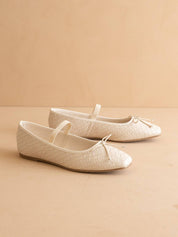 The Logan | Beige Woven Ballet Flat