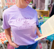 I'd Rather Be Reading Embroidered Tee