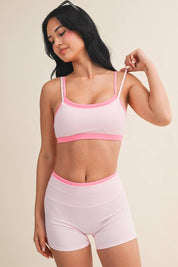 Double Layered Sports Bra-BLACK