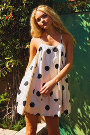 Tie Strap Voluminous Trapeze Stretch Mini Dress