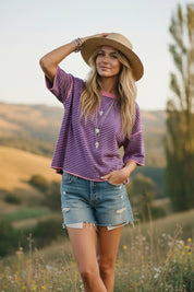 Striped Oversized Knit Top