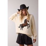 'HORSE' KNIT SWEATER /  CREAM