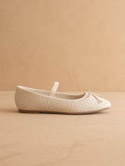The Logan | Beige Woven Ballet Flat