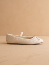 The Logan | Beige Woven Ballet Flat