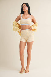 Ditsy Print Double Layered Sports Bra
