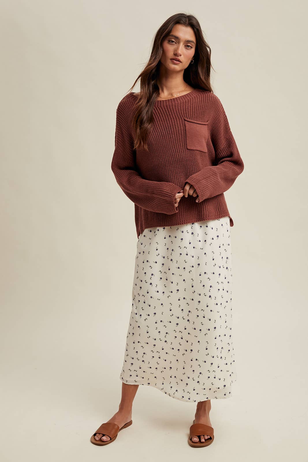 DROP SHOULDER SWEATER TOP