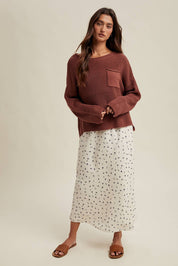 DROP SHOULDER SWEATER TOP