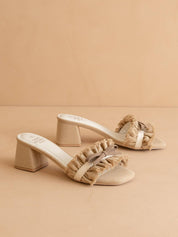 Romantic Low Heel Sandal: KHAKI