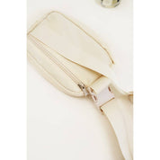 Solid Color Crossbody Fanny Pack Belt Bag: BEIGE / ONE