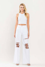 90'S VINTAGE SUPER HIGH RISE LOOSE JEANS | White