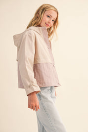 TWEEN GIRLS KIDS HOODED WINDBREAKER