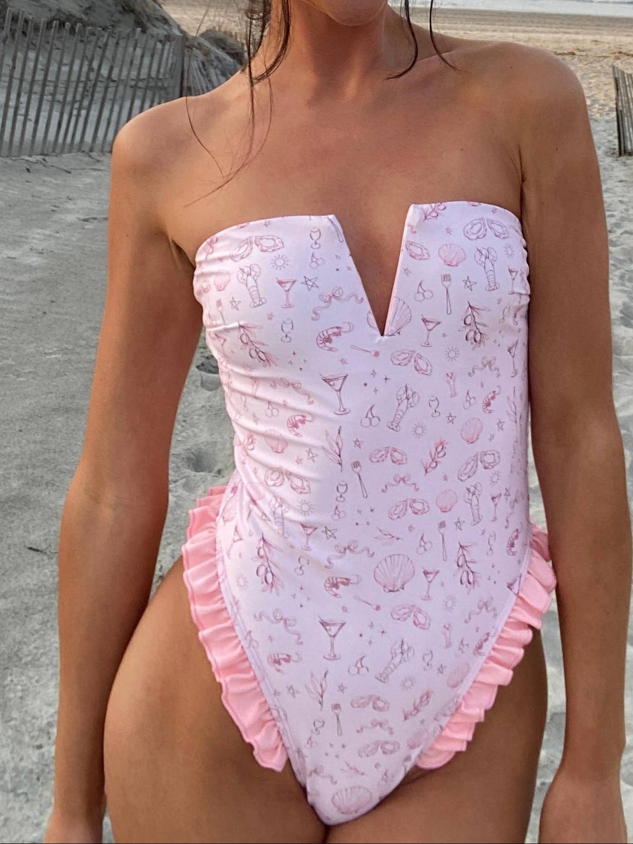 Pink Ruffle One Piece: