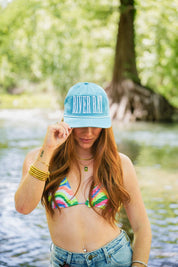 RIVER RAT TRUCKER HAT | CANVAS CAP: LAVENDER CANVAS CAP