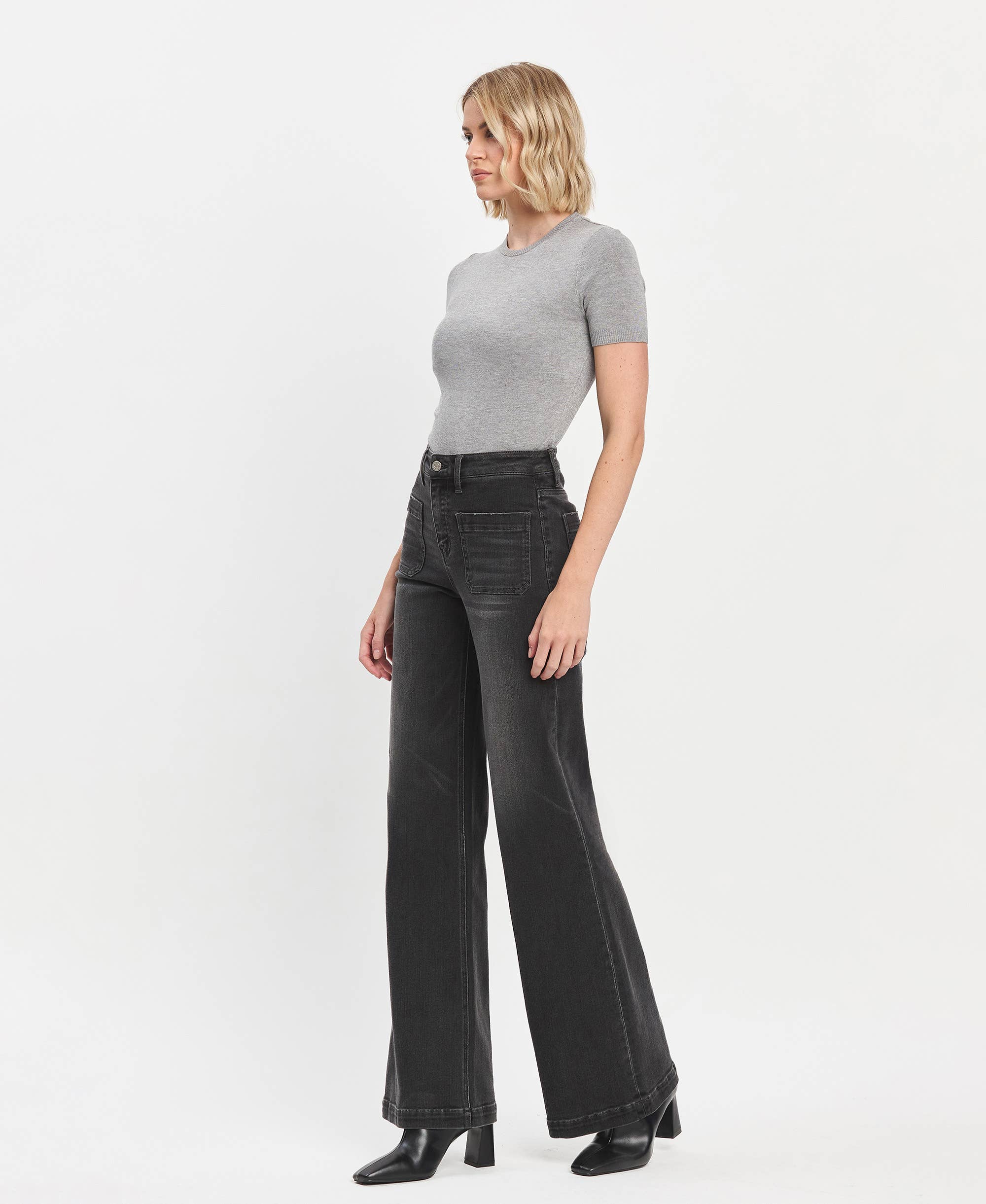 Vervet Black High Rise Trouser Jeans