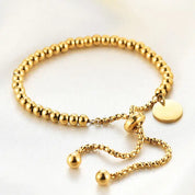 18K Gold Plated Beaded Ball Bracelet Adjustable