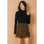 Double Flared Skort: TOFFEE BROWN