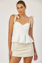 Jolie tie strap peplum top
