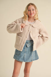 TWEEN KIDS GIRLS PETER PAN COLLAR JACKET