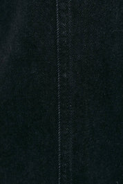 SLEEVELESS ROUND NECK BUTTON DOWN DENIM MINI DRESS