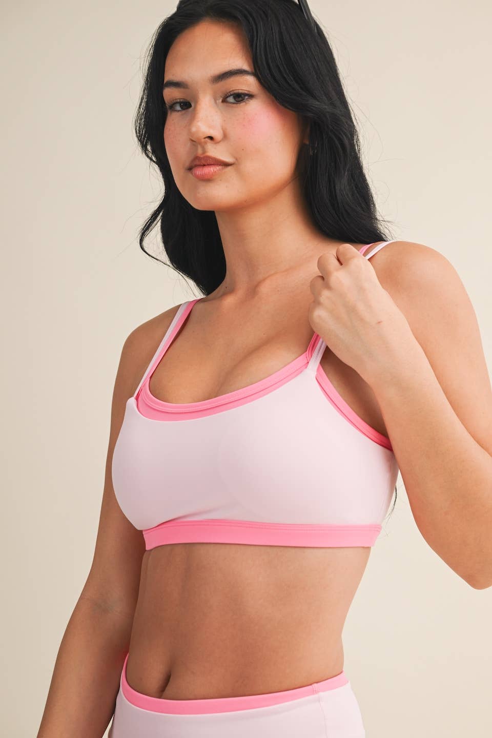 Double Layered Sports Bra-BLACK