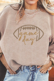 Game Day Embroidered Corduroy Sweatshirt