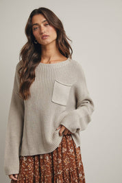 DROP SHOULDER SWEATER TOP