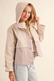 TWEEN GIRLS KIDS HOODED WINDBREAKER