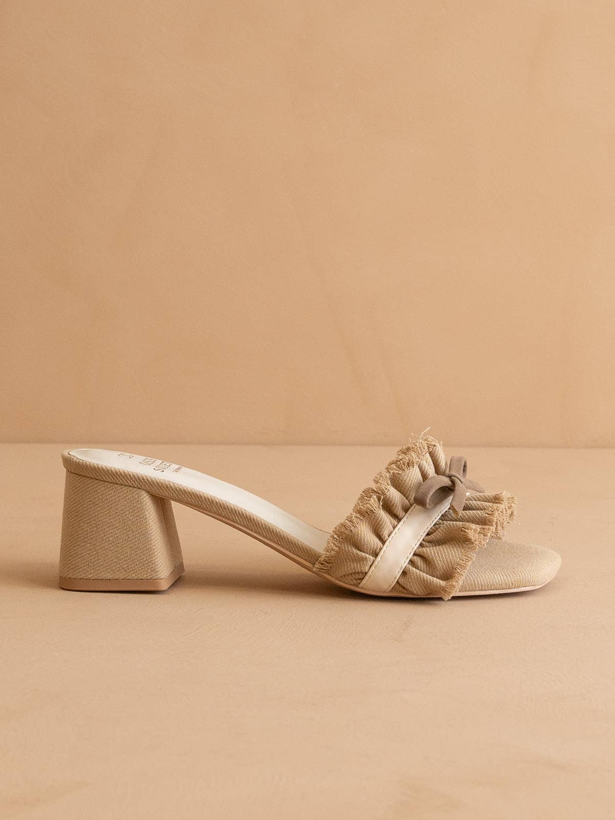 Romantic Low Heel Sandal: KHAKI