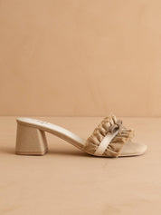 Romantic Low Heel Sandal: KHAKI