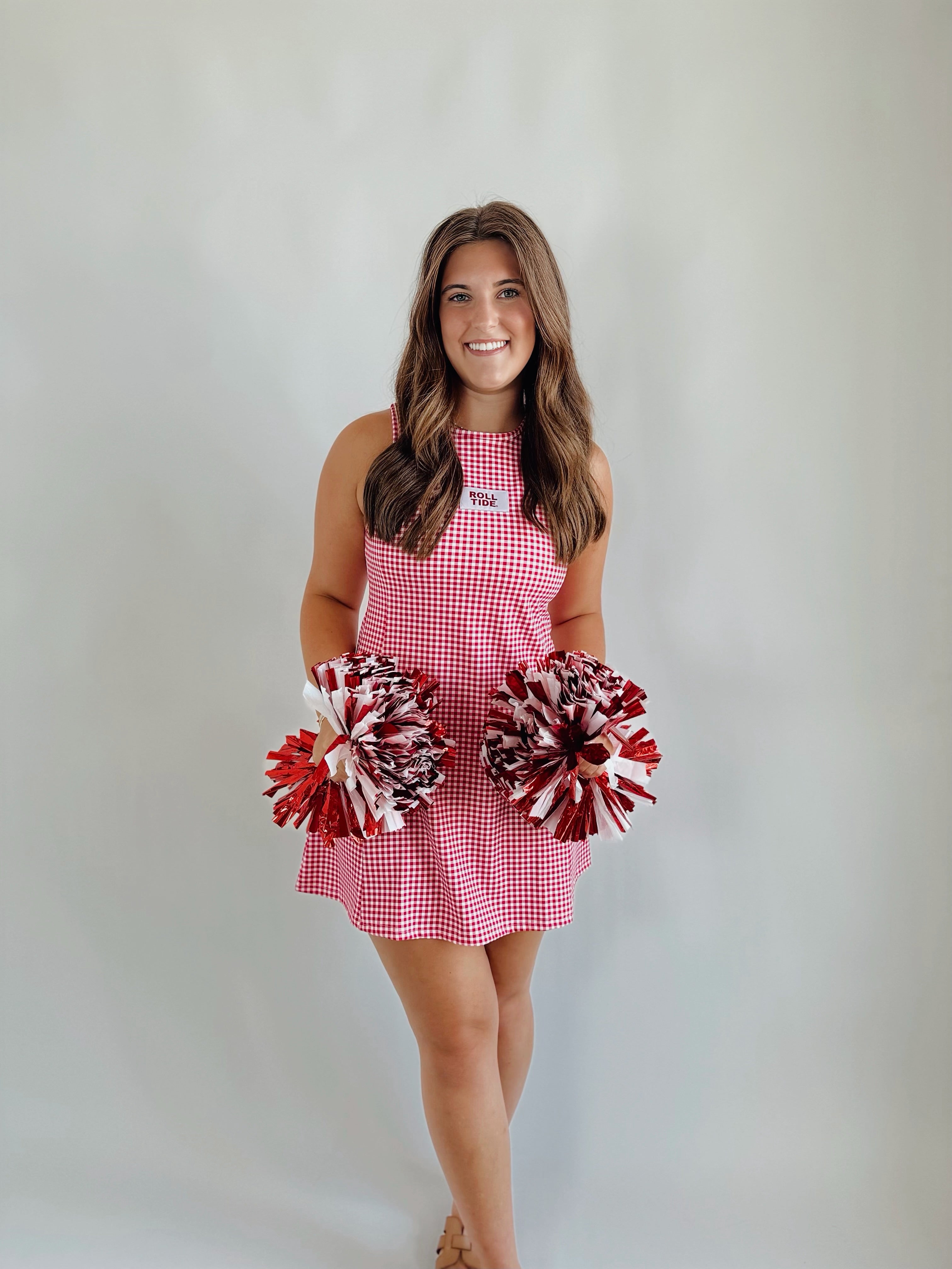 The Grace Gingham Dress Roll Tide Woven Label