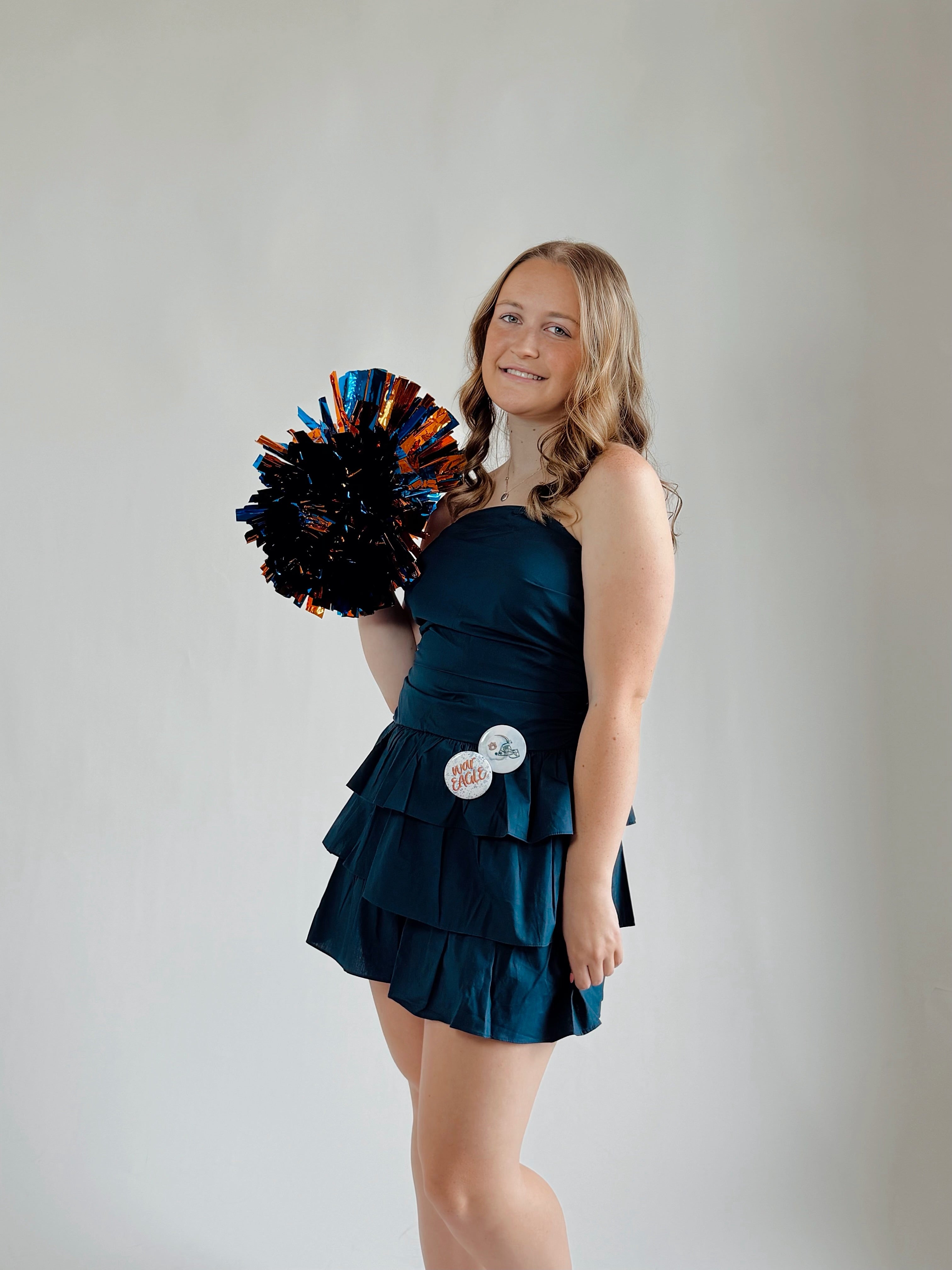 Navy Strapless Dress