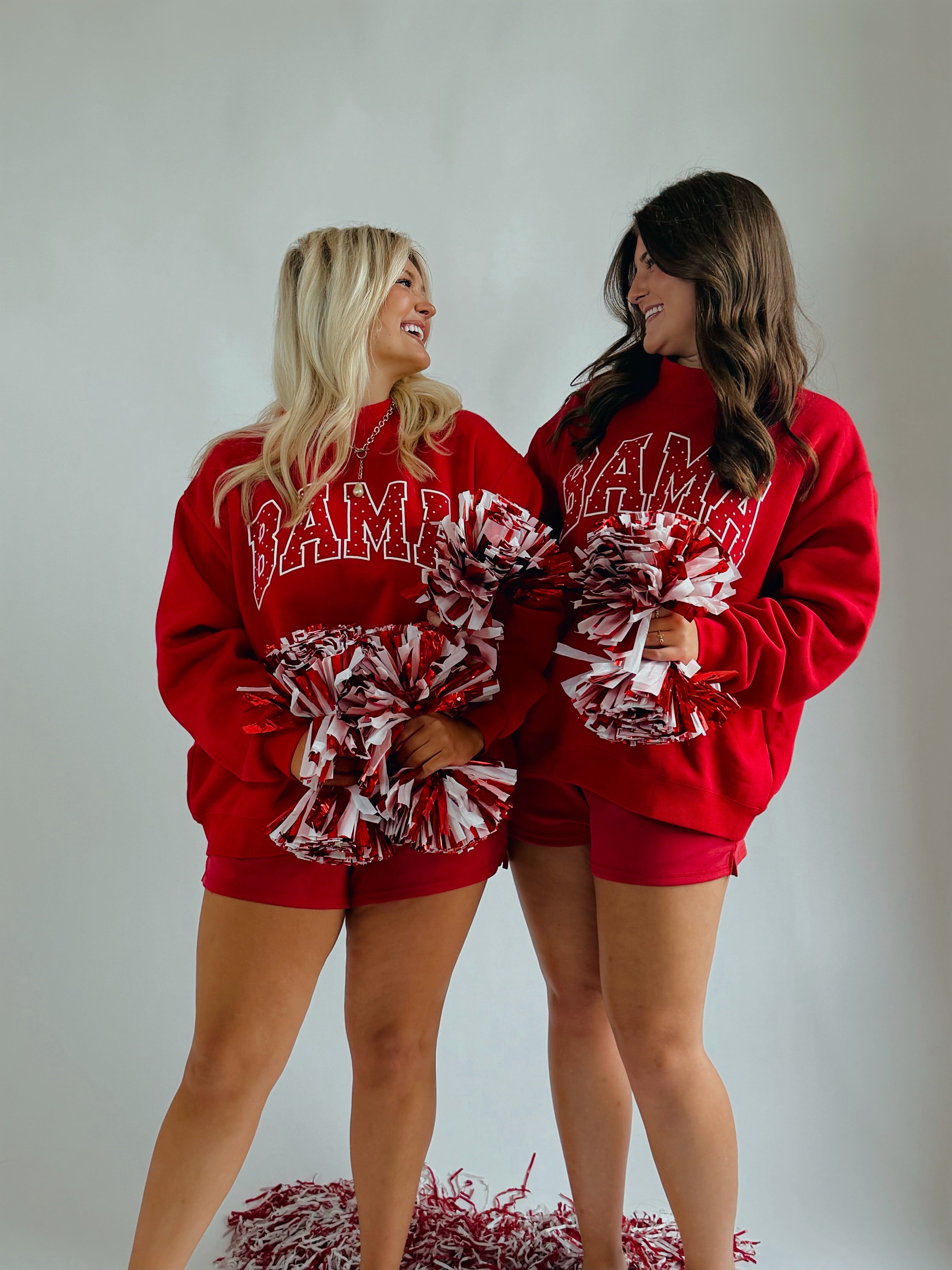 Bama Crimson Tide Polka Dot Puff Wknd Mock Neck Sweatshirt
