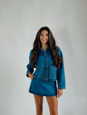 Collared Boxy Denim Jacket