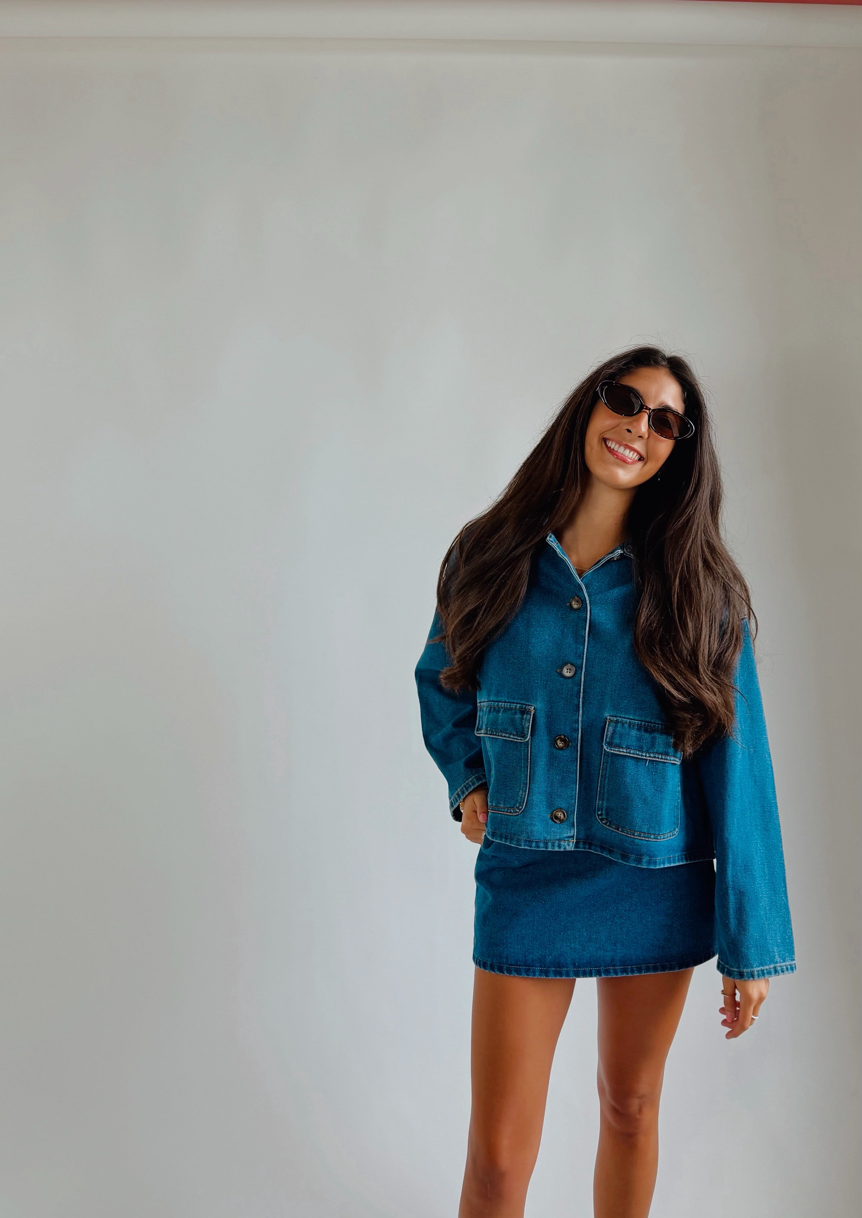 Collared Boxy Denim Jacket