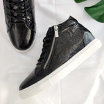 Metallic High Top Sneaker - Black