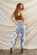 Kancan High Rise Distressed Boyfriend Jean - Bleach Effect